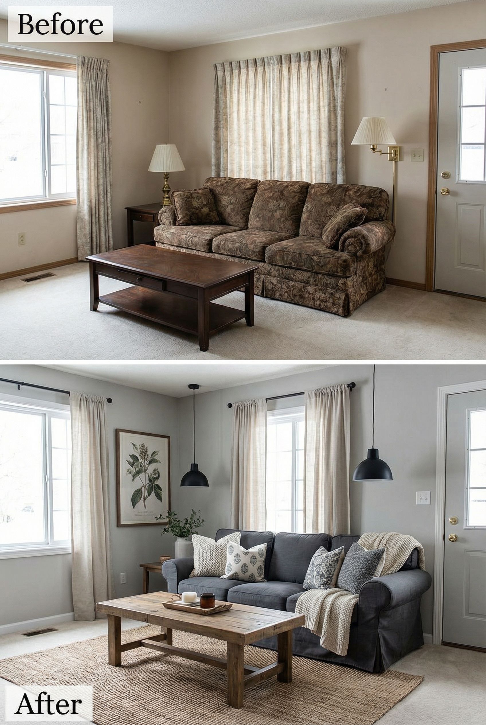 Light and Airy Living Room Redesign Completed for Under $3,000