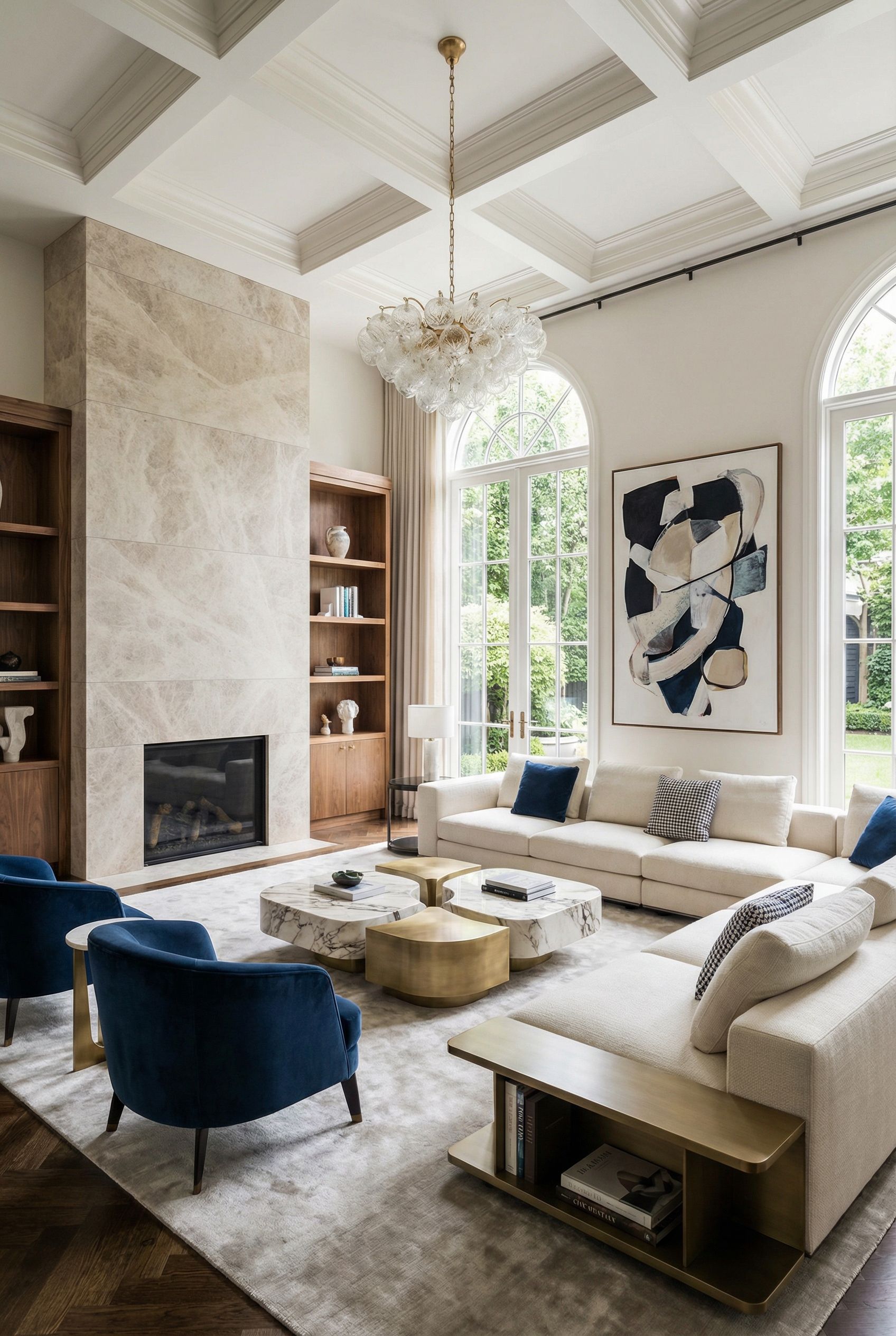 Luxury Living Room Showcasing Designer Italian Furniture