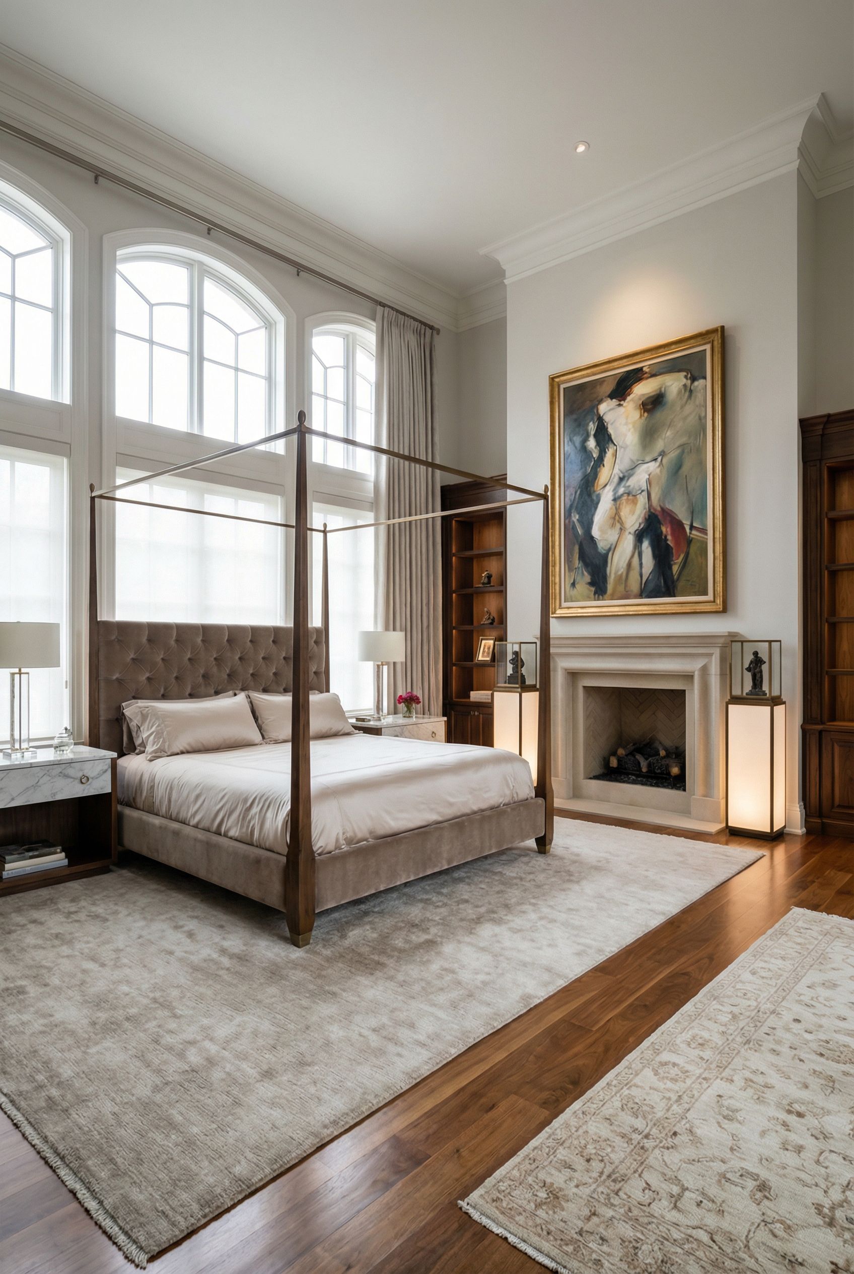 Luxury Primary Bedroom Incorporating Museum-Quality Art
