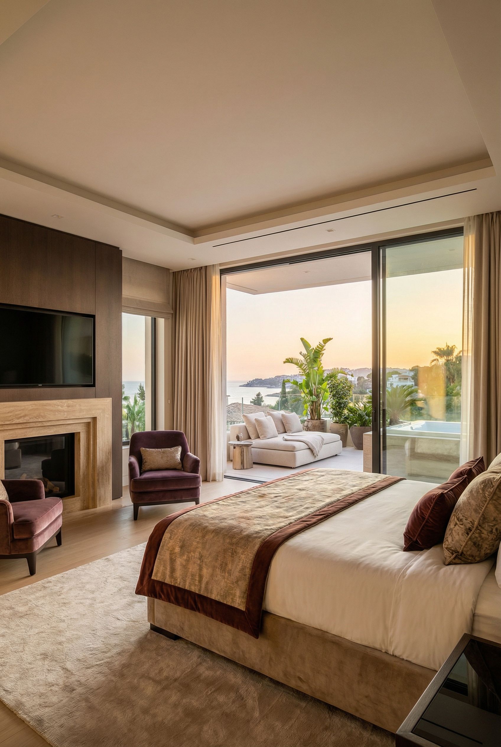 Luxury Primary Bedroom with Private Balcony Retreat