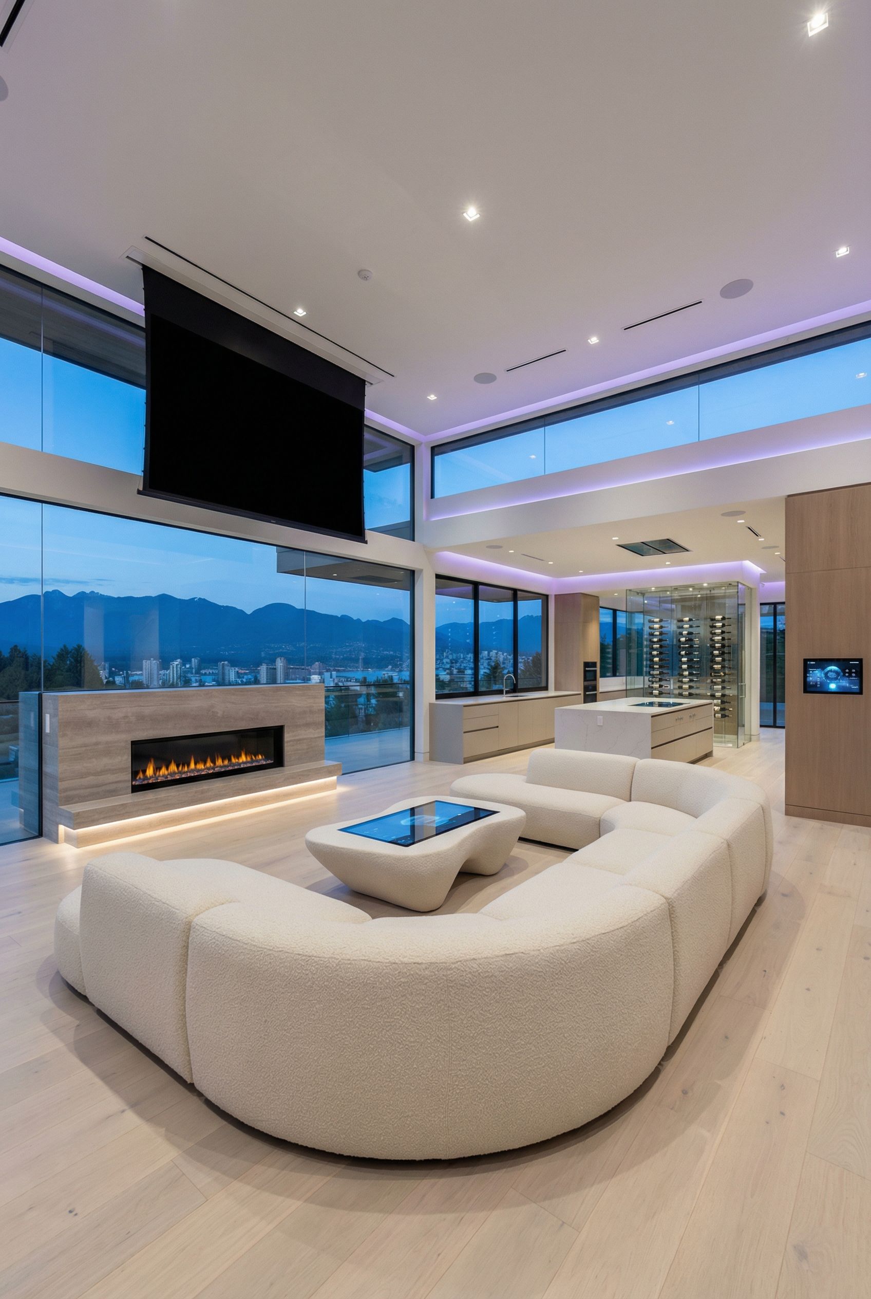 Modern Luxury Great Room with Integrated Smart Technology