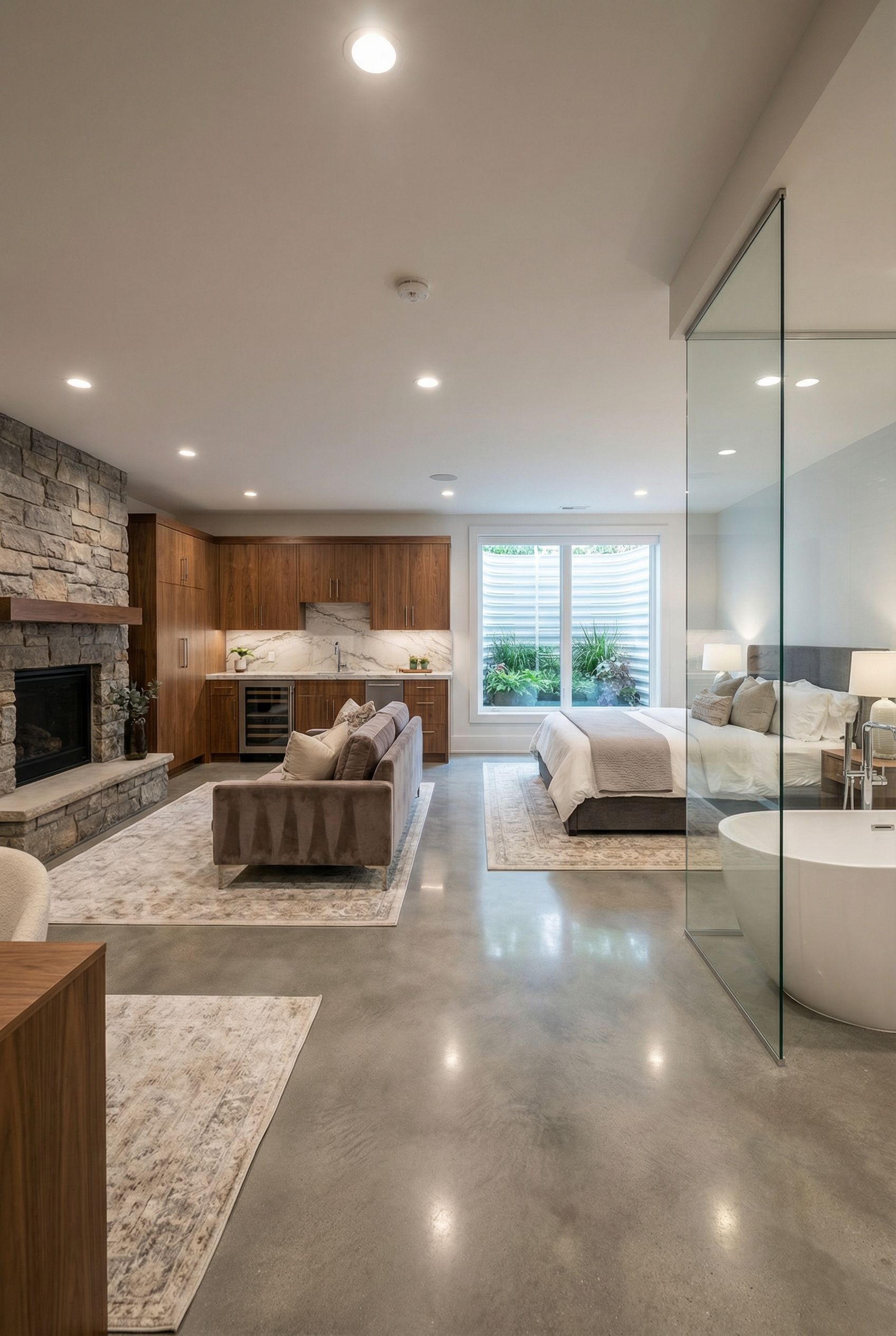 Modern Open Concept Basement Guest Suite