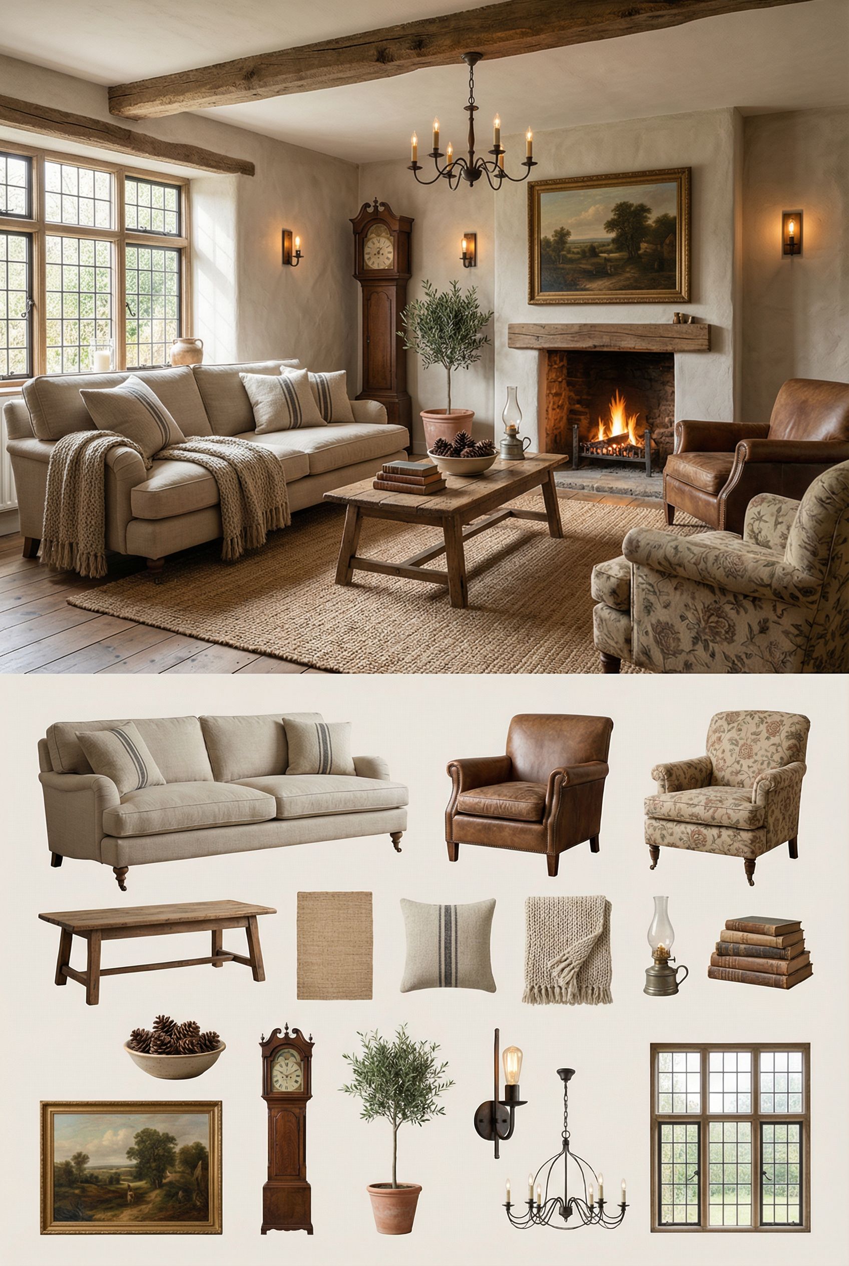 Old English Cottage Chalet with Plaster Walls