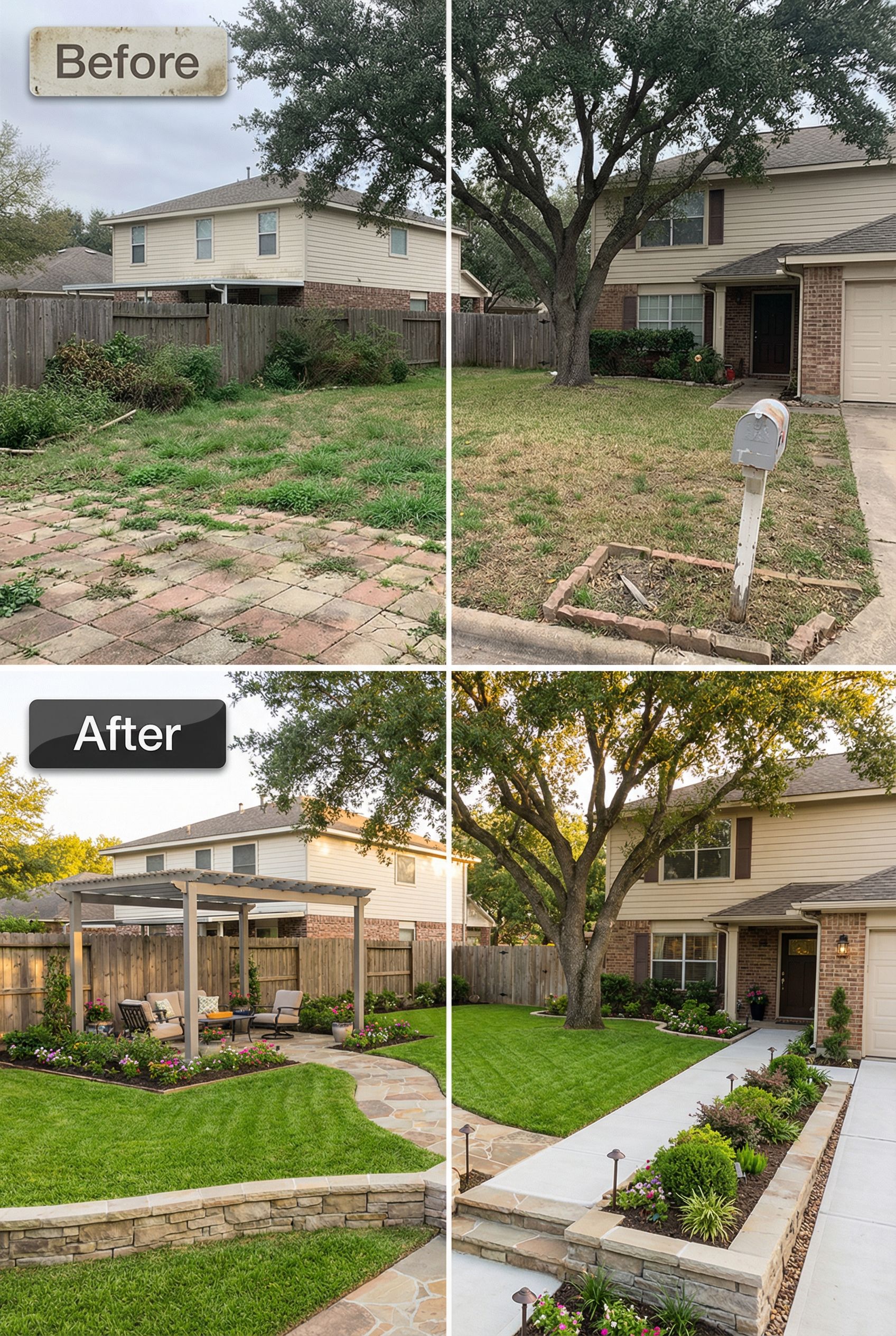 Old Overgrown Hedges → Open Airy Ornamental Grass Border