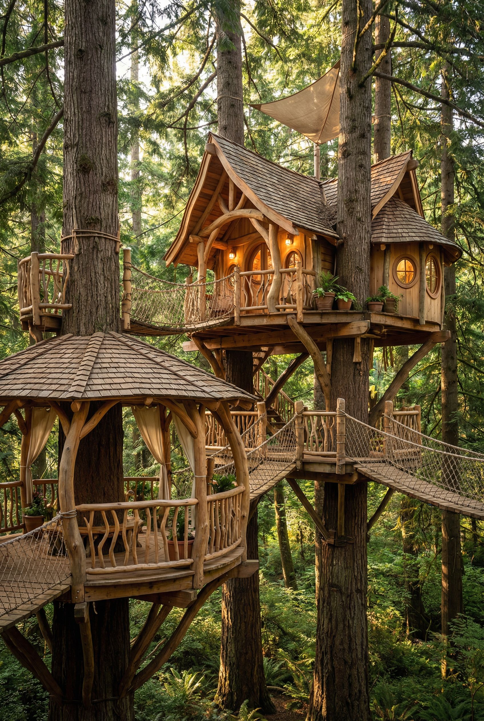 Organic Architecture Multi-Level Tree House Retreat