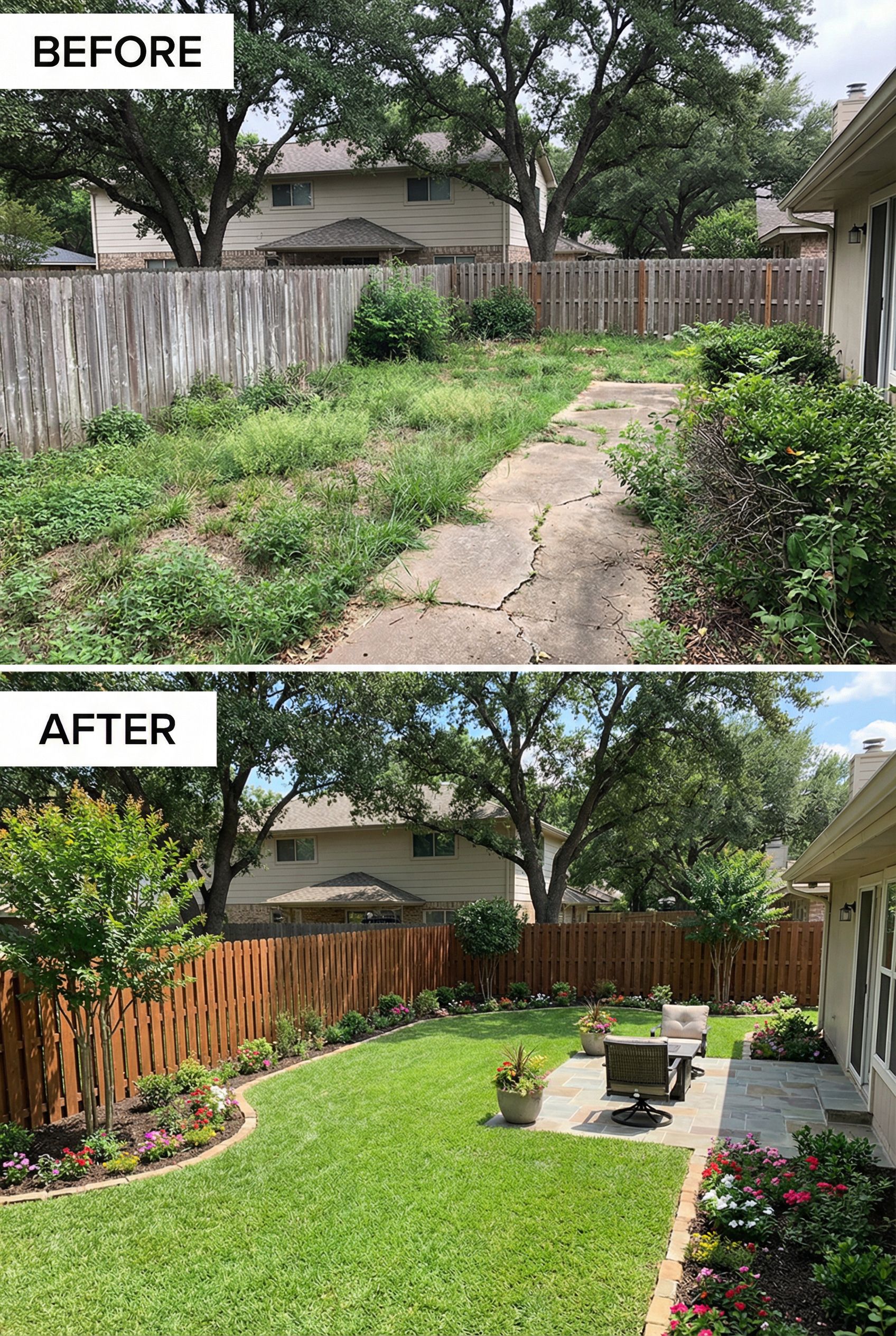 Patchy Brown Lawn → Emerald Green Turf Showcase