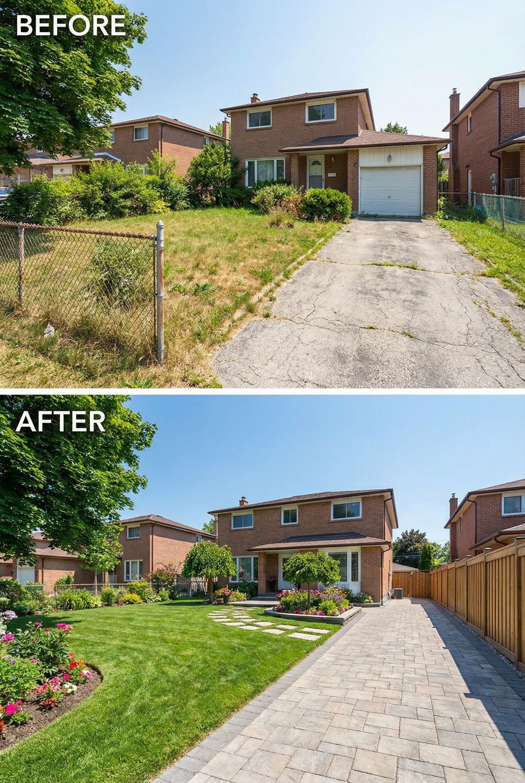 Plain Grass Front Yard → Stunning Tropical Paradise