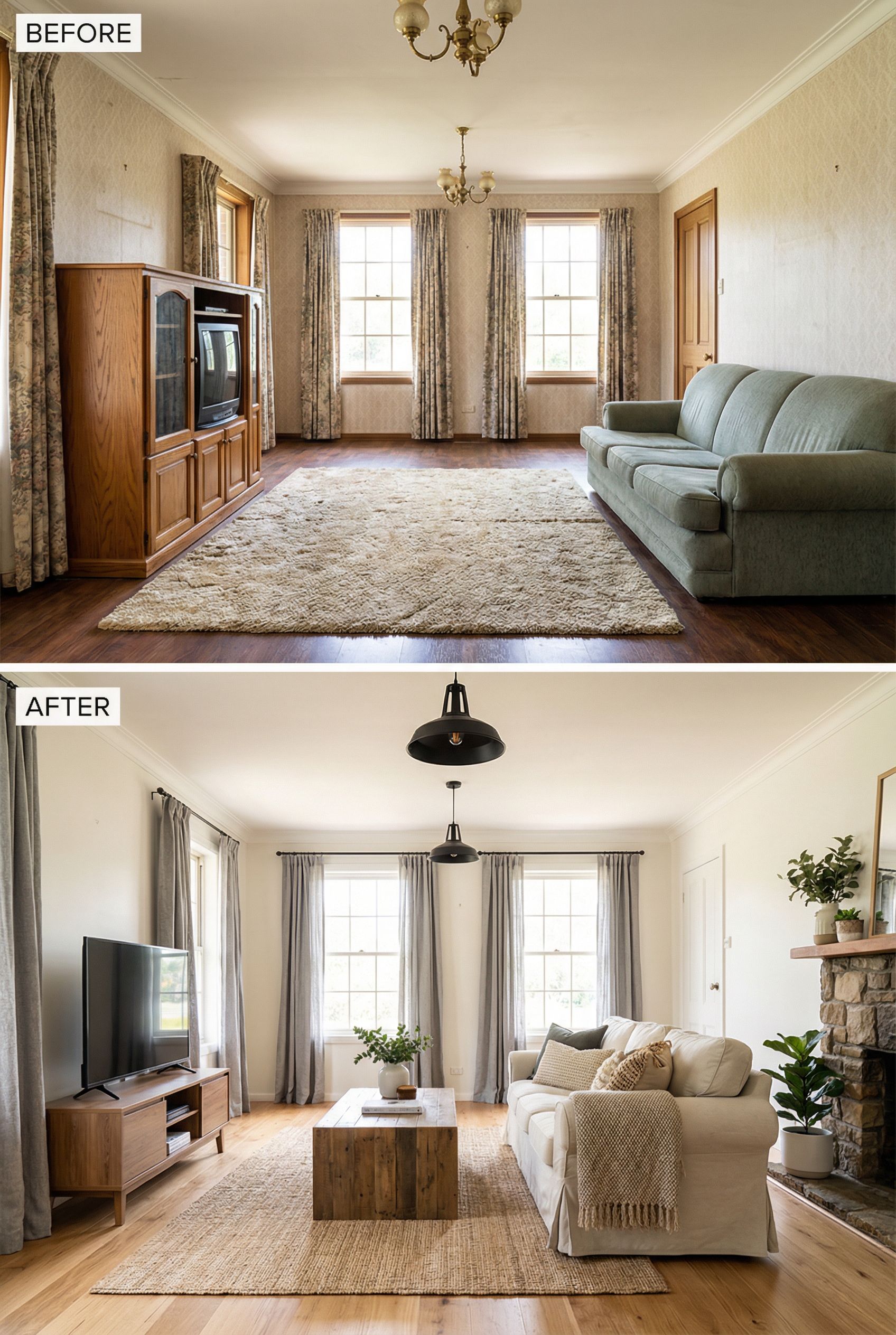 Relaxed Coastal-Inspired Living Room Restyle for $3,000 or Less