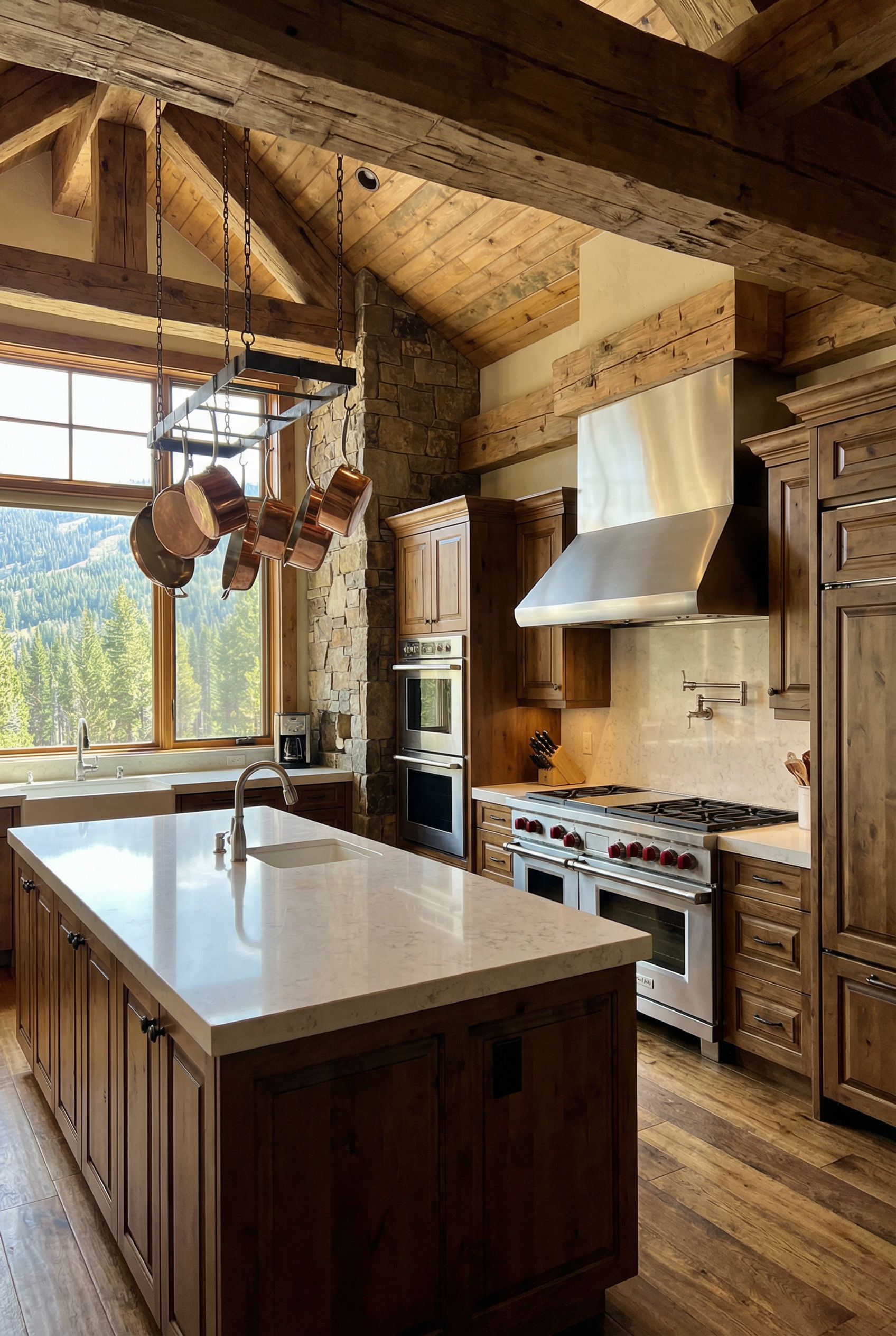 Rustic Luxury Kitchen with Professional-Grade Appliances