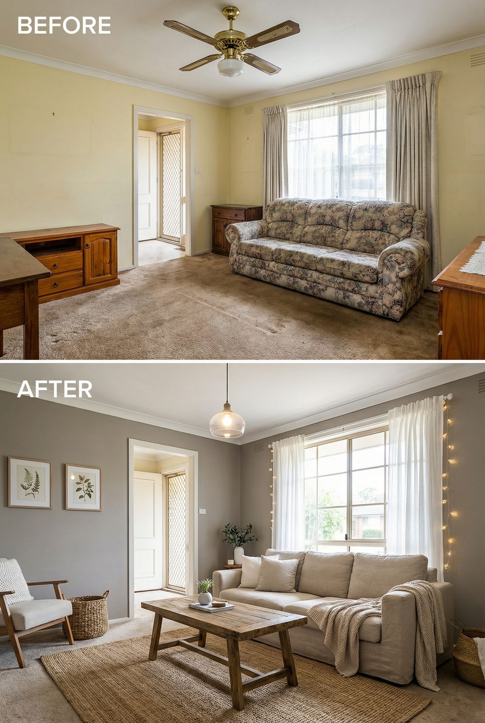 Stylish Cozy Living Room Redesign Completed for Under $3,000