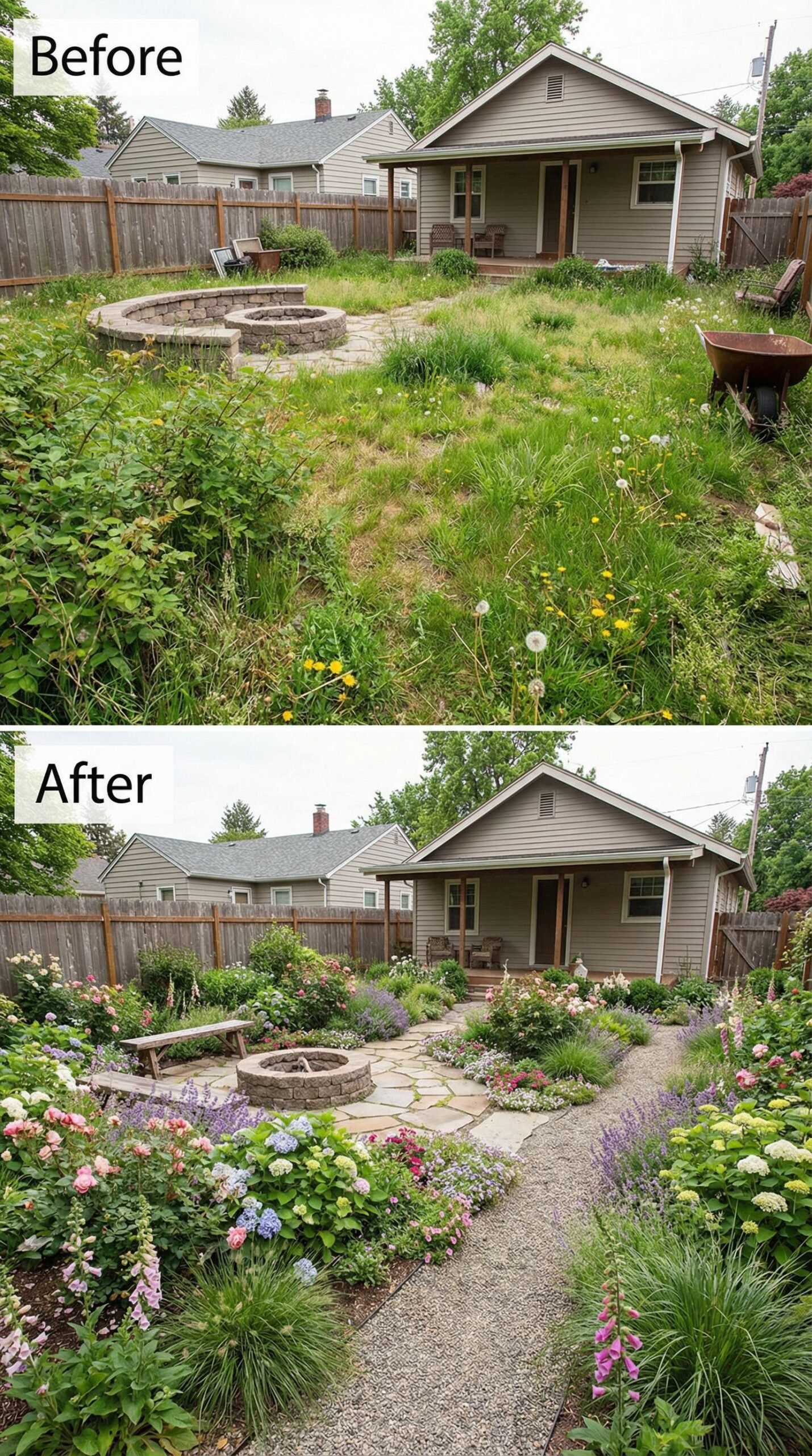 Weedy Backyard → Tropical Resort-Style Retreat