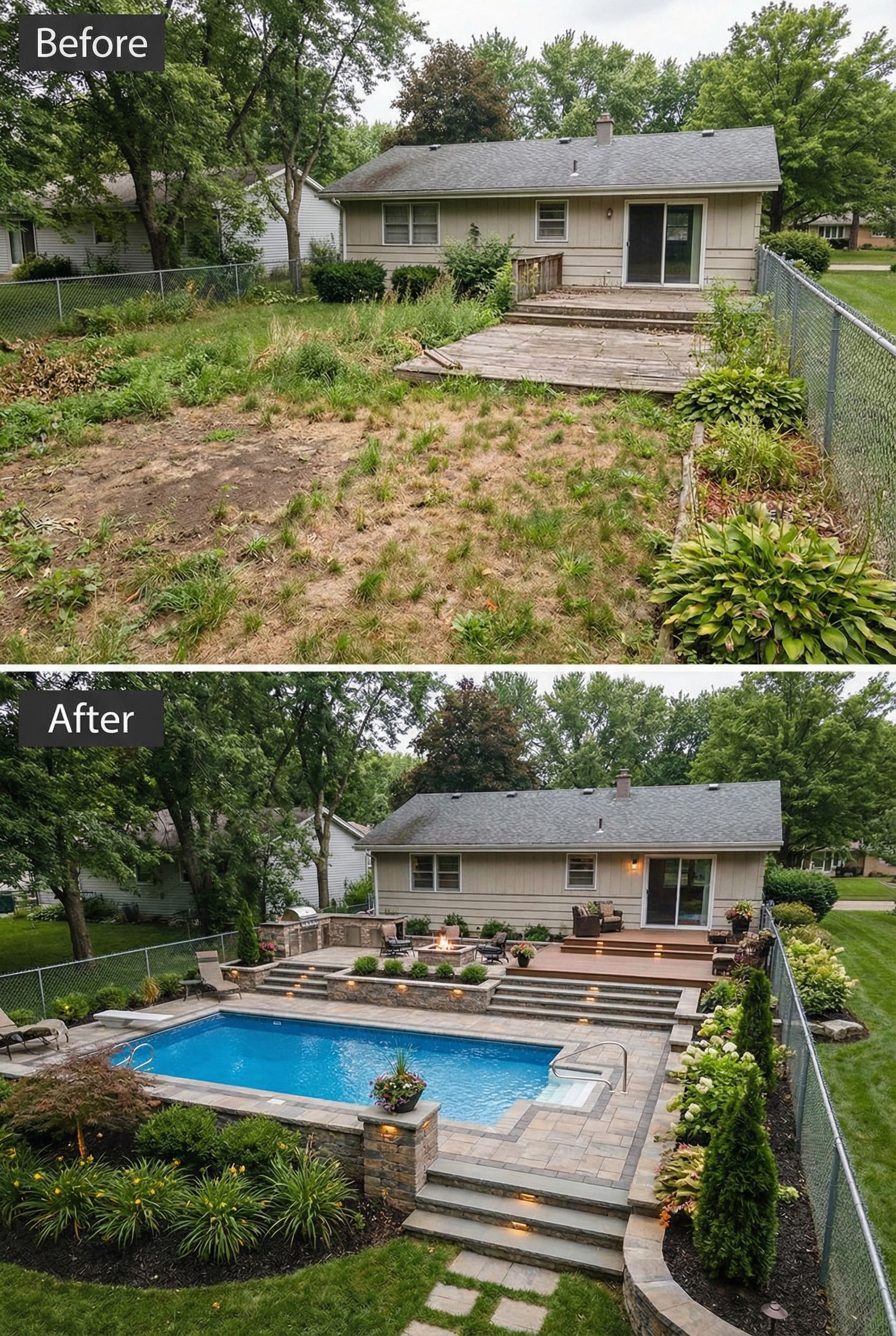 Wild Unmaintained Space → English Cottage Garden Escape