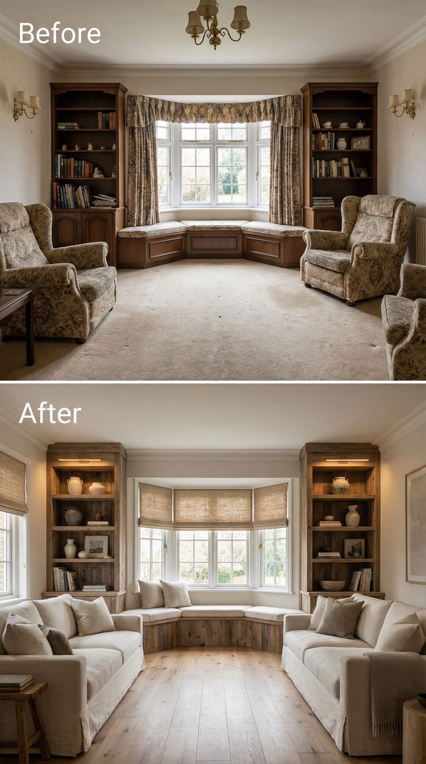 Worn Leather Living Room → Sophisticated Natural Oasis