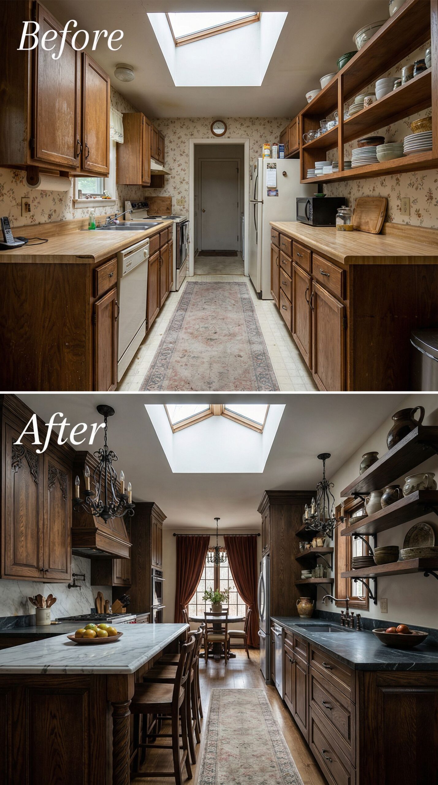 Worn Tile Kitchen → Stunning Subway Tile Refresh