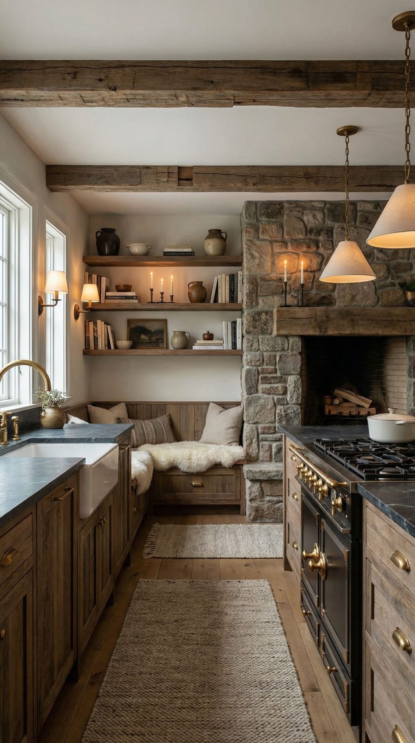 Yellowed Cabinet Kitchen → Fresh Mint Green Retro