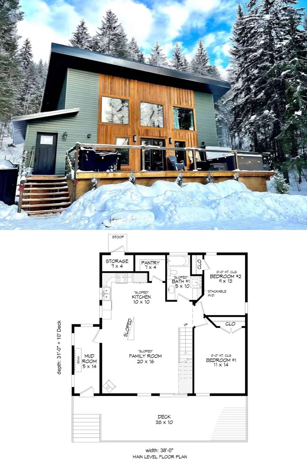 2-Bedroom Contemporary Home with Open Living Space and Art Loft (Floor Plan)