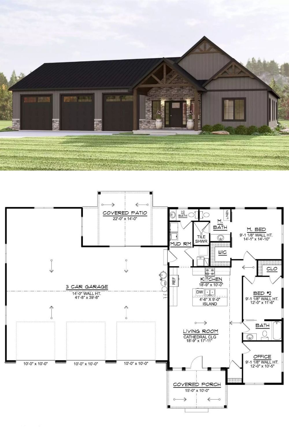 Ranch-Style Ridgehaven Drive Home with 2 Bedrooms and 3-Car Garage (Floor Plan)