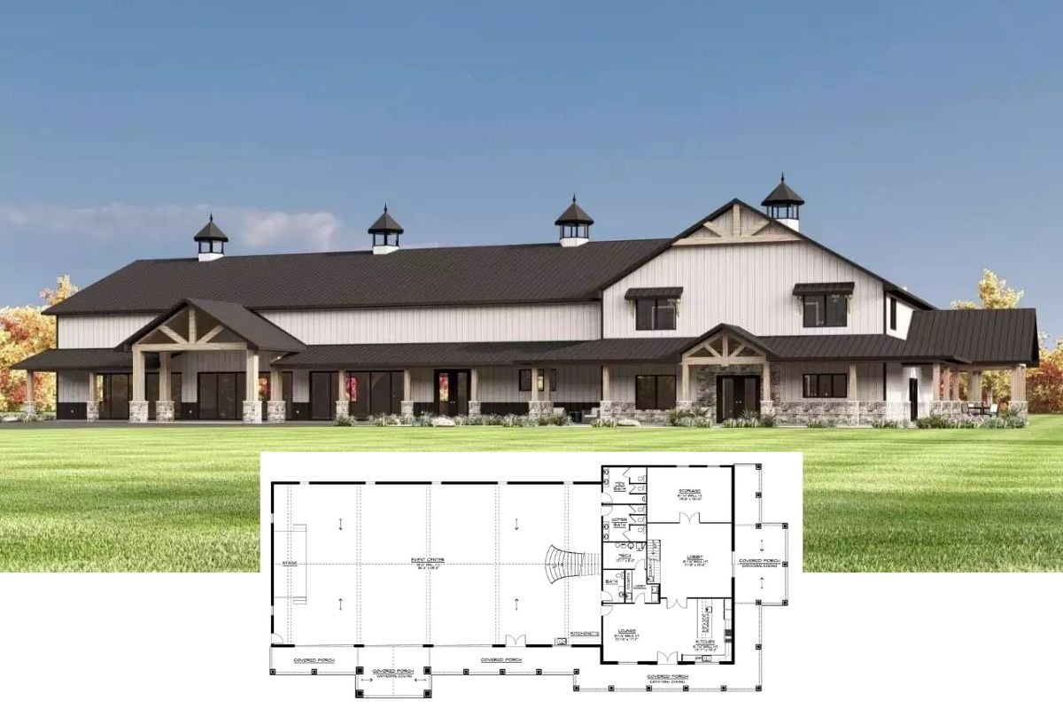 Springfield Ridge 2-Bedroom Barndominium with Wraparound Porch and Loft (Floor Plan)
