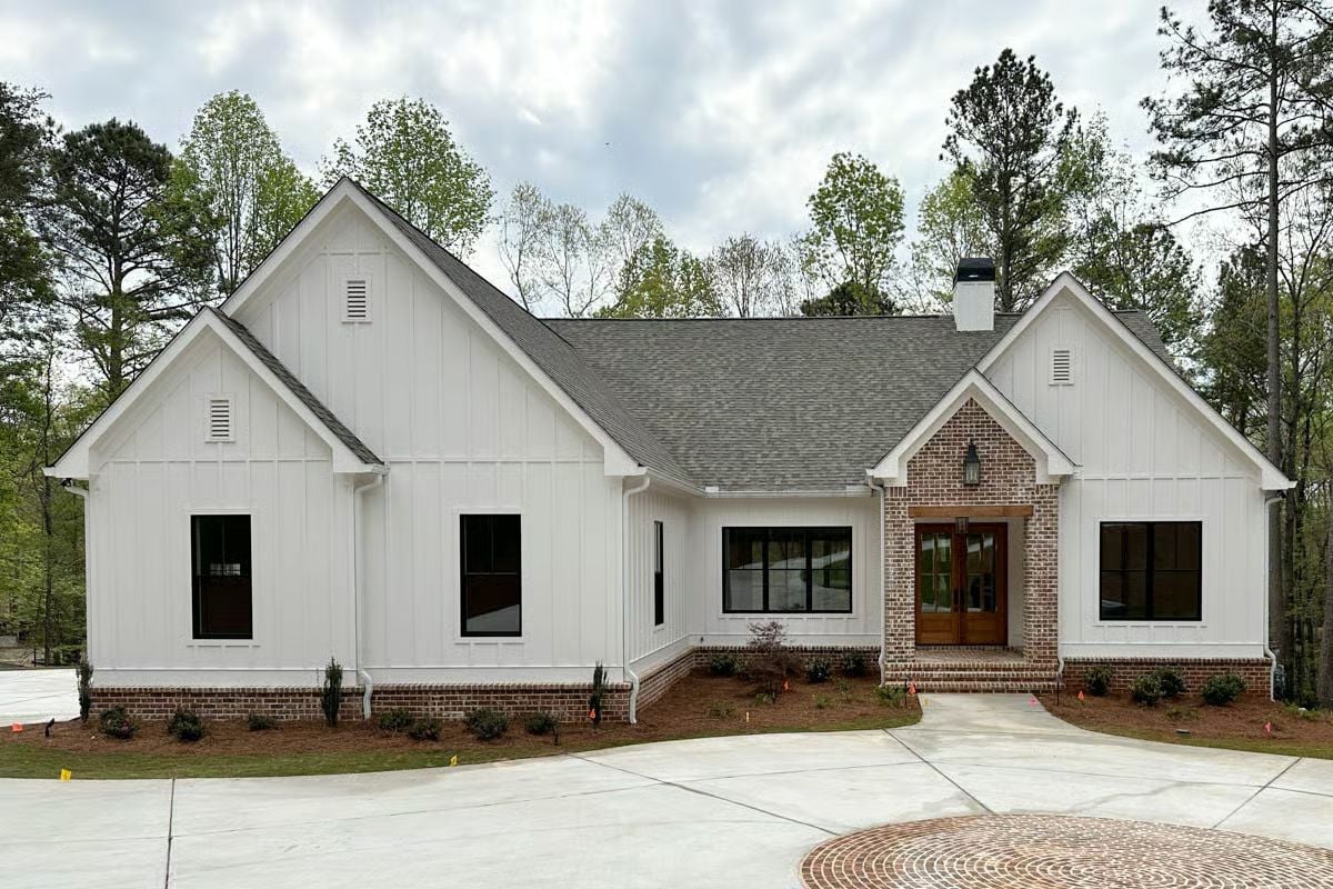 4-Bedroom Modern Farmhouse with 3-Car Garage and Walkout Basement (Floor Plan)