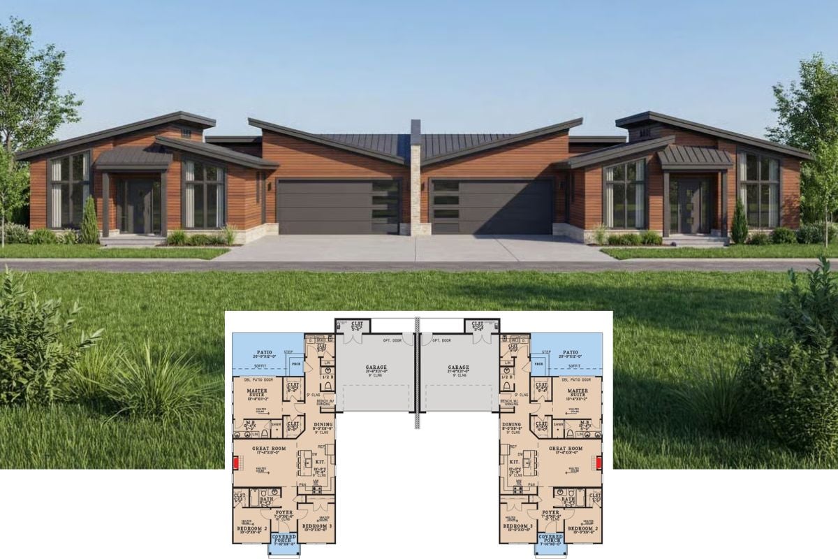 Northwest Modern Duplex with 3-Bed Suites and Double Garage (Floor Plan)