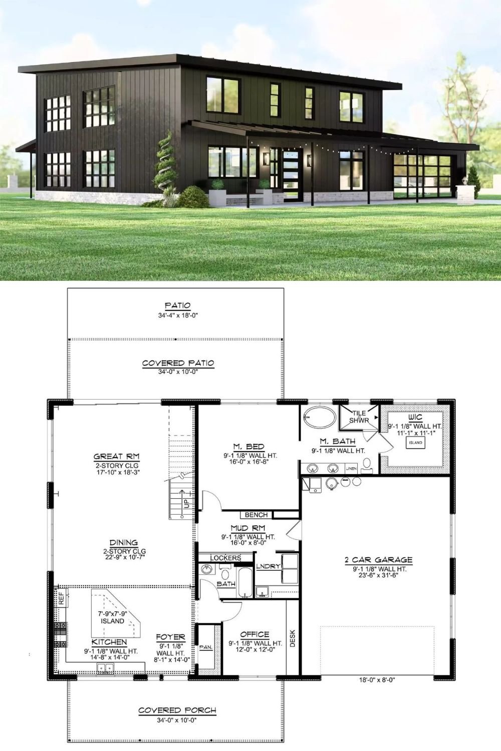 3-Bedroom Andersonville Modern Farmhouse with Loft and Balcony (Floor Plan)