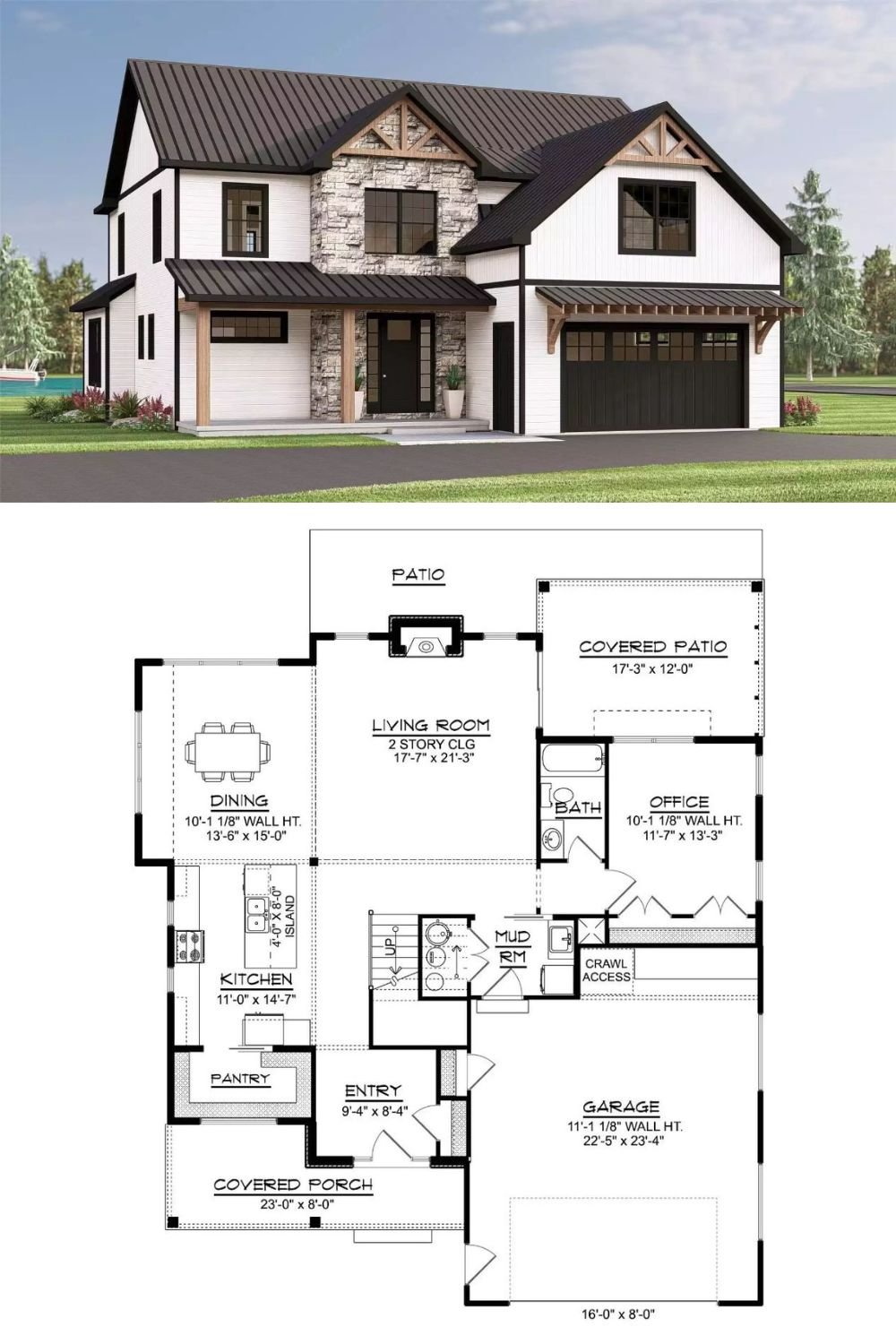 3-Bedroom Bluebell Rise Farmhouse with Bonus Room and Balcony (Floor Plan)