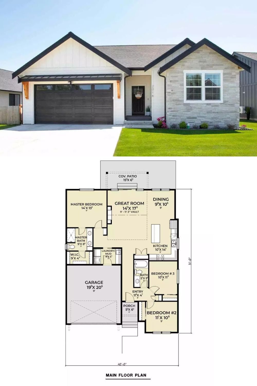 Catalina Grove Country-Style Home with 3 Bedrooms and a Covered Patio (Floor Plan)