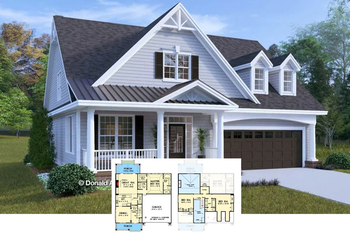 3-Bedroom Cottage with Balcony and Double Garage (Floor Plan)