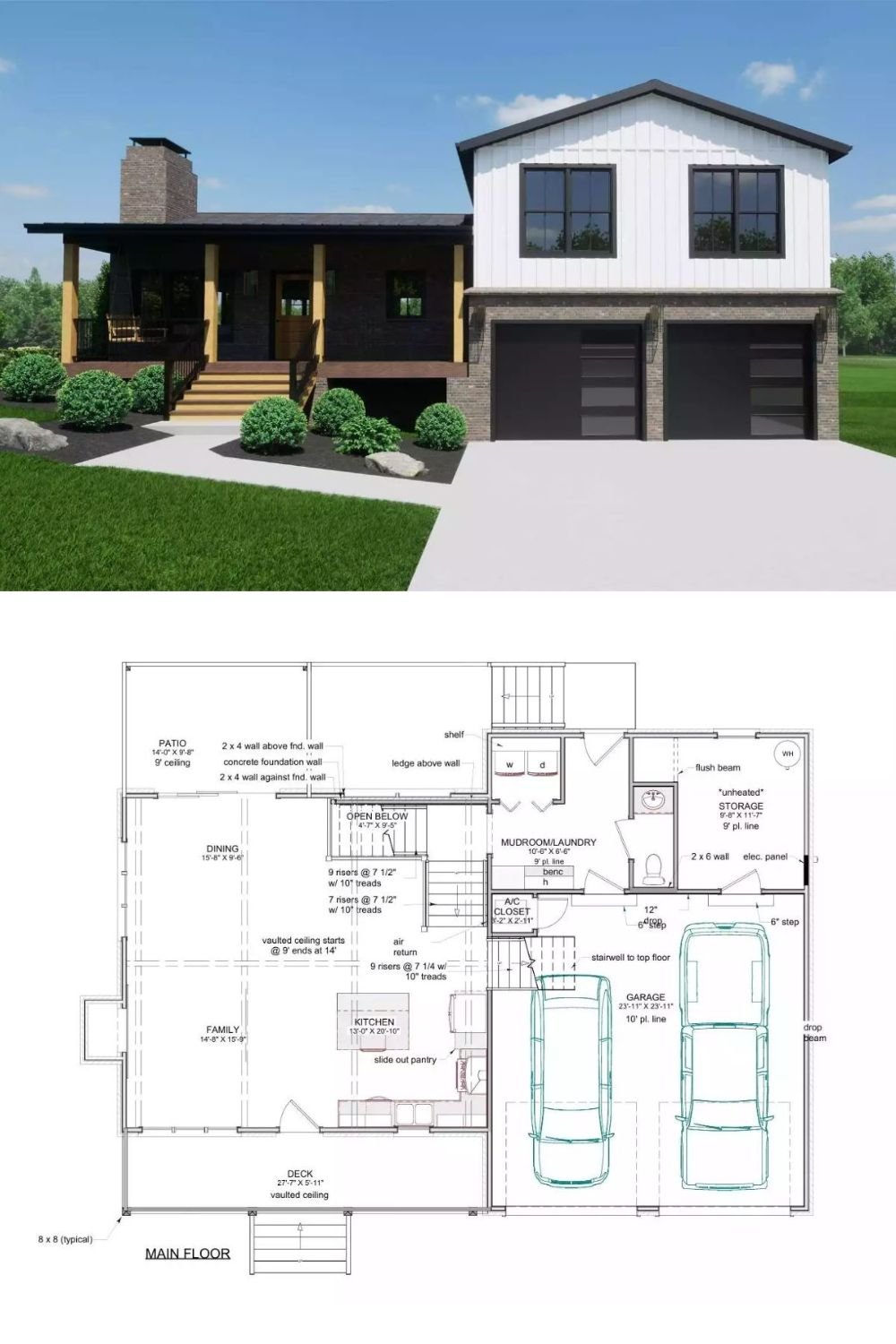 3-Bedroom Country-Style Sunbreak Trail Home with Open Living Space and Double Garage (Floor Plan)