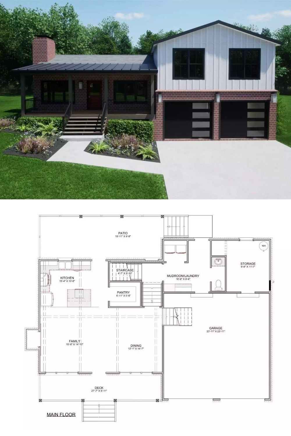 Country-Style Greythorn Pass Home with 2-Car Garage and 3 Bedrooms (Floor Plan)