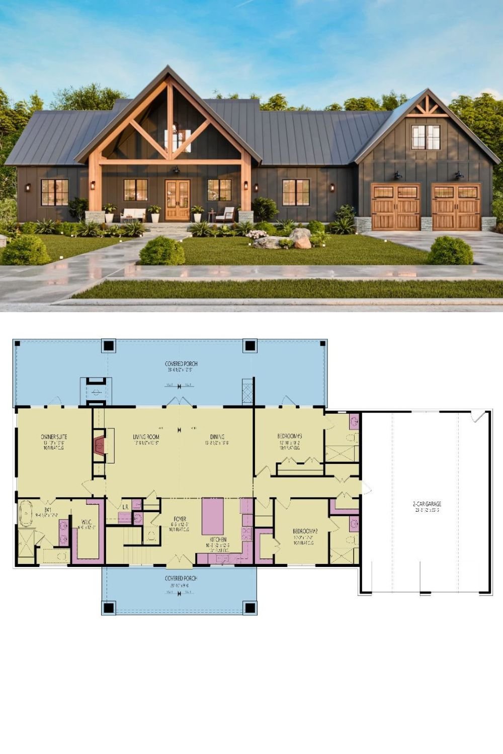 Farmhouse-Style 3-Bedroom Haystack III Home with Loft and Bonus Room (Floor Plan)