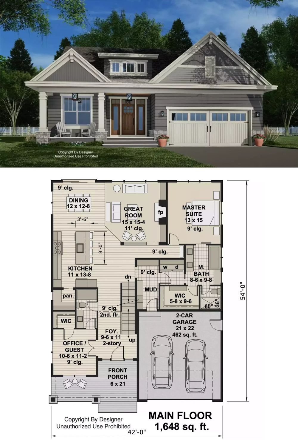 Jasper Creek 3-Bedroom Traditional Home with Loft and Covered Front Porch (Floor Plan)