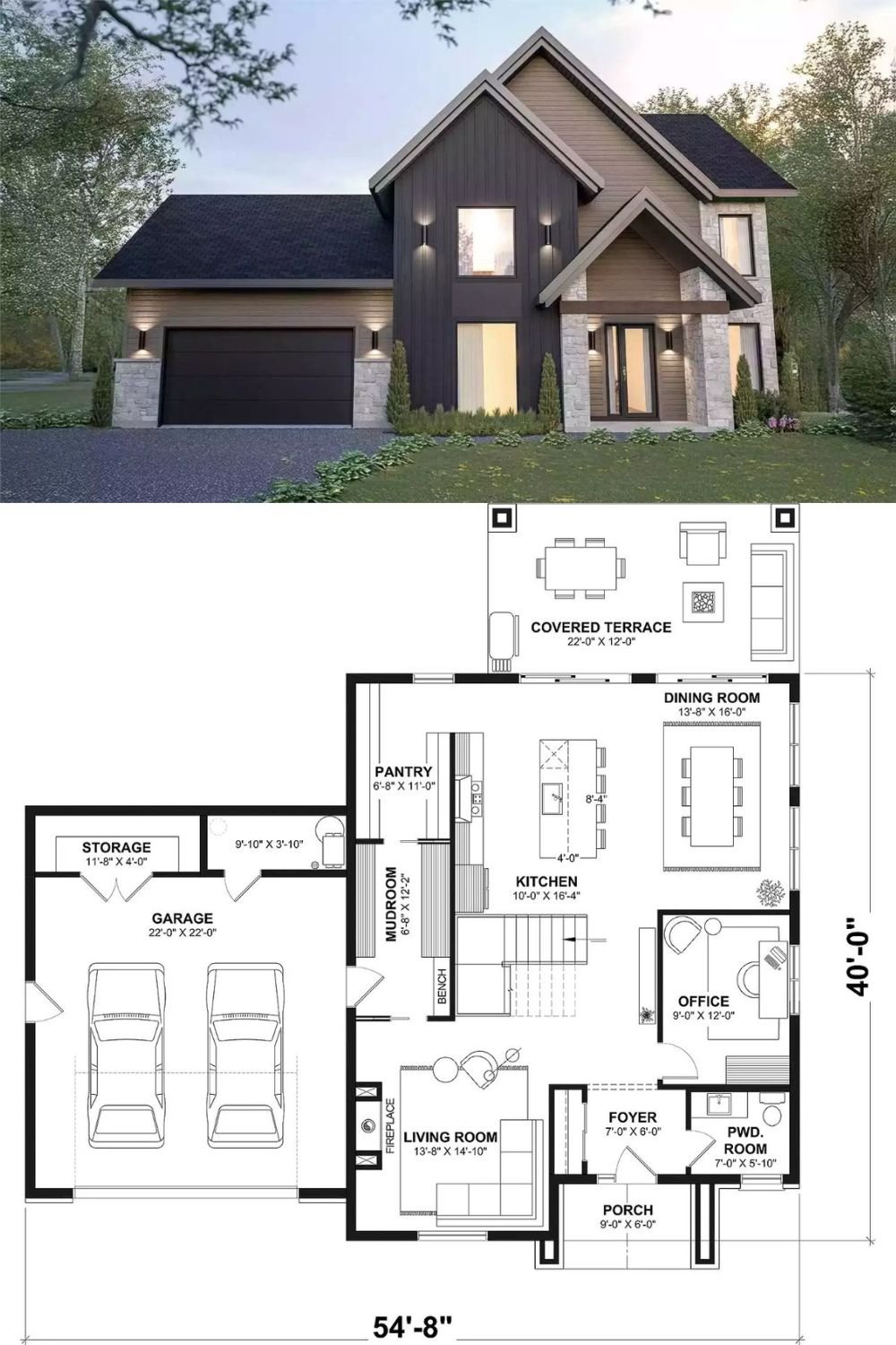 Modern-Style 3-Bedroom Mountainview Drive Home with Double Garage and Covered Terrace (Floor Plan)