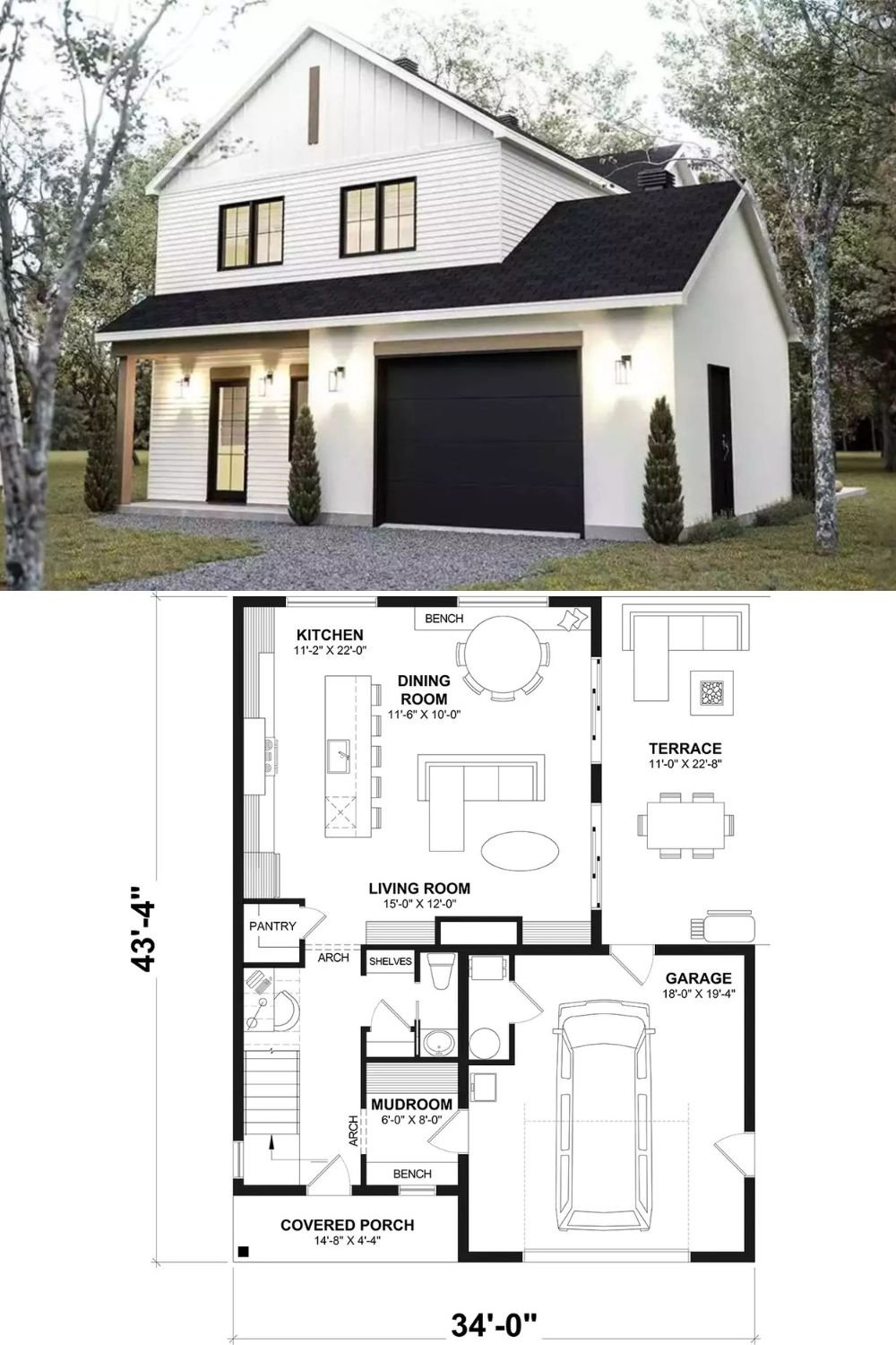 Scarlet Avenue 3-Bedroom Farmhouse with Front Porch and Open-Concept Living (Floor Plan)