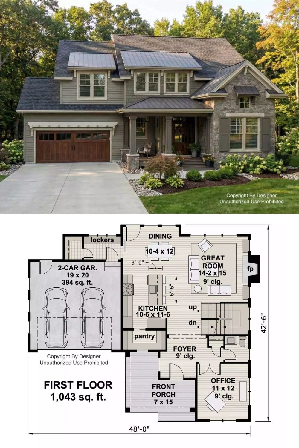 Traditional-Style 3-Bedroom Pearl Hills Home with Double Garage and Front Porch (Floor Plan)