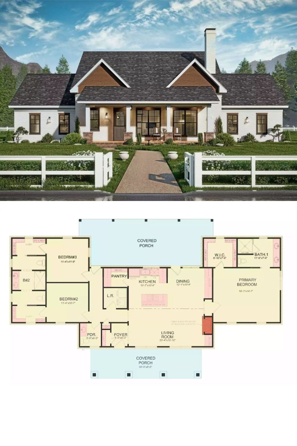 Western Acres 3-Bedroom Modern Farmhouse with Open Living Space and Jack & Jill Bath (Floor Plan)
