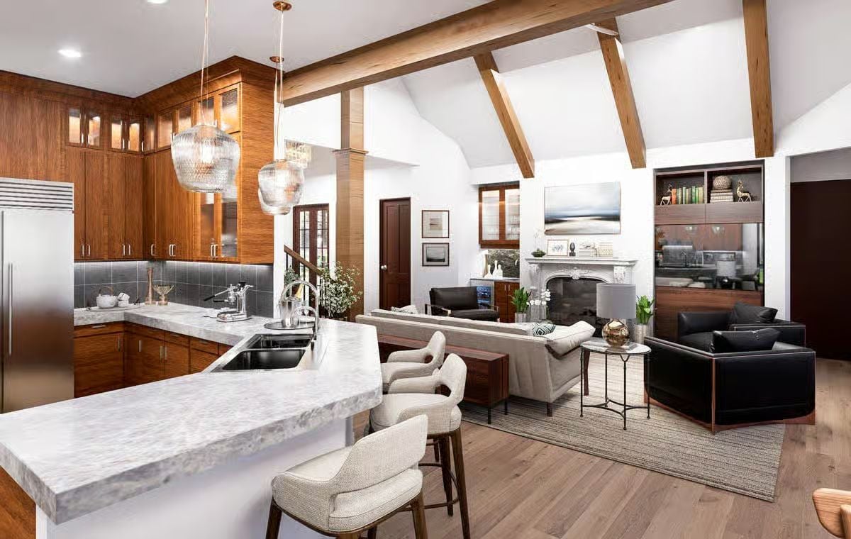 Kitchen and Family Room