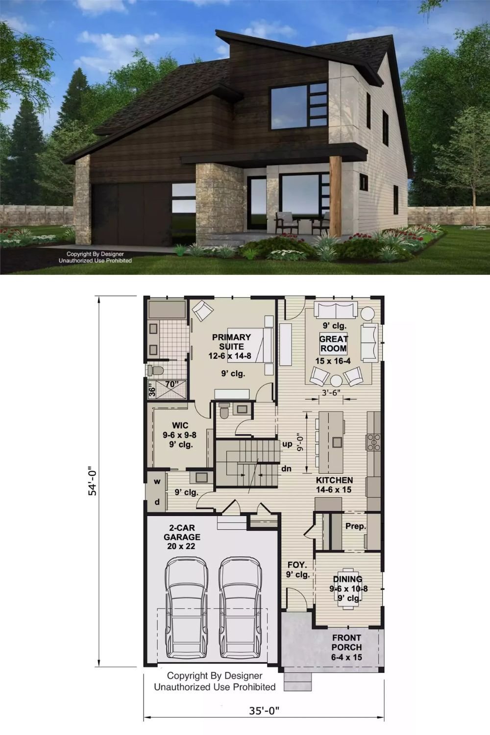 Contemporary-Style 4-Bedroom Arcadia Home with 2-Car Garage and Loft (Floor Plan)