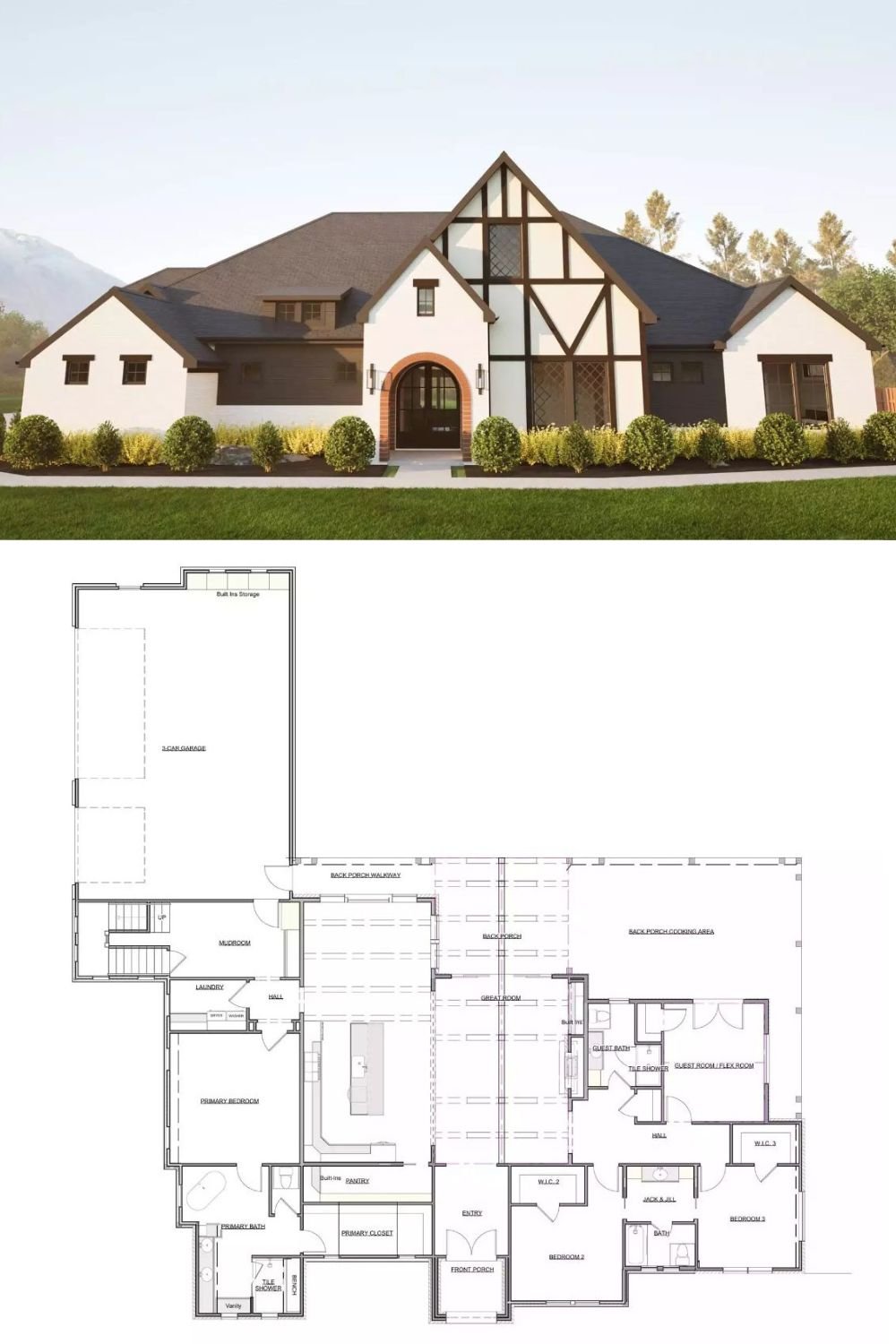 European-Style 4-Bedroom Echo Landing Home for a Corner Lot with Bonus Room (Floor Plan)