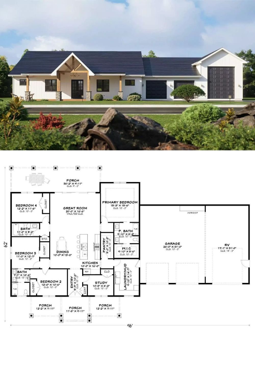 Ranch-Style 4-Bedroom Kestrel Crossing Home with Jack & Jill Bathroom and RV Garage (Floor Plan)