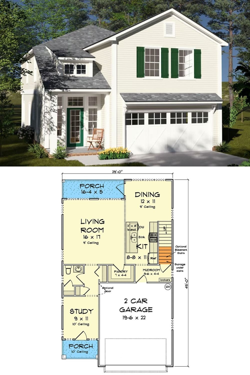 4-Bedroom Traditional Home with Loft and Open-Concept Living (Floor Plan)