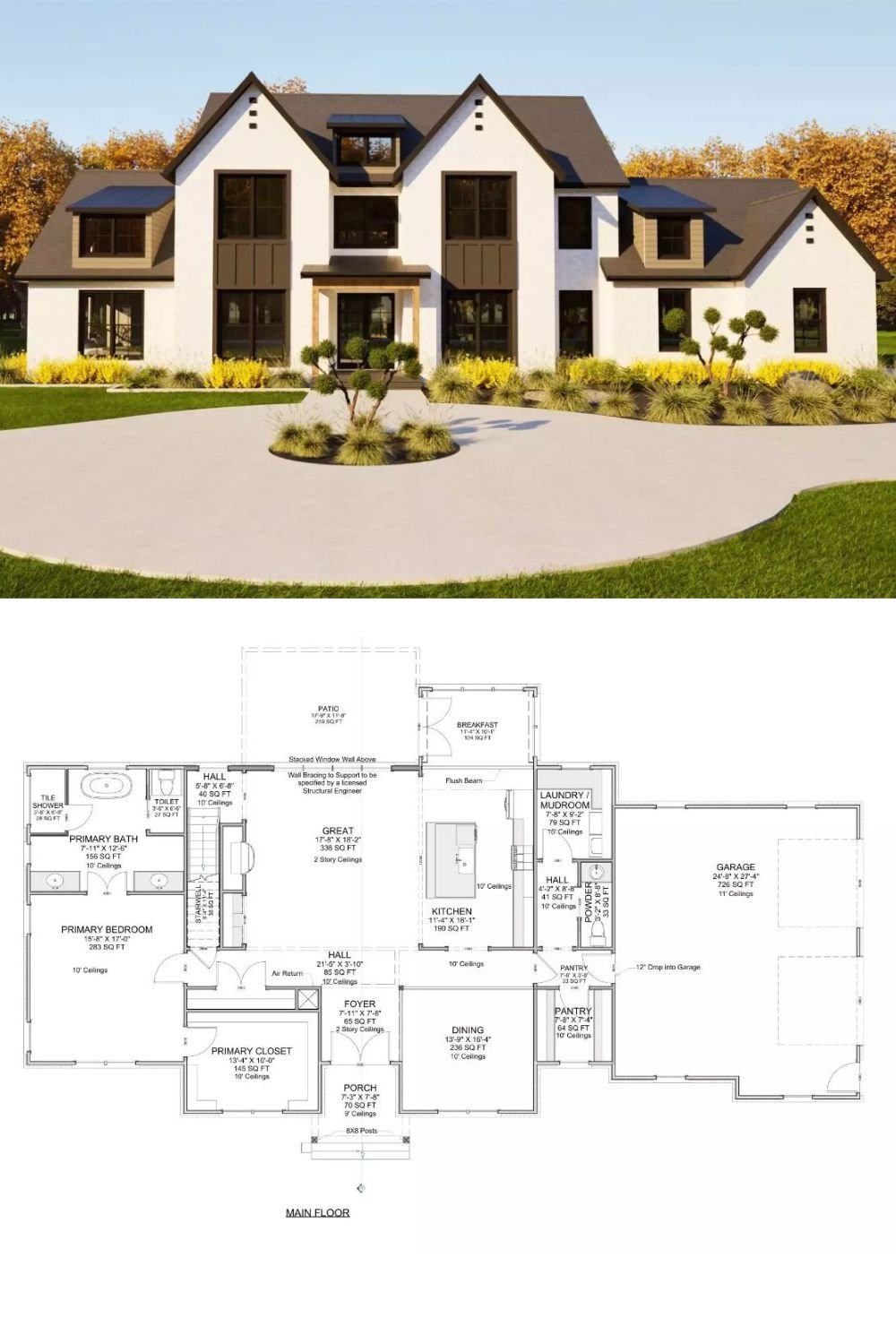 Twilight Meadow 4-Bedroom French Country Home with Balcony and Bonus Room (Floor Plan)