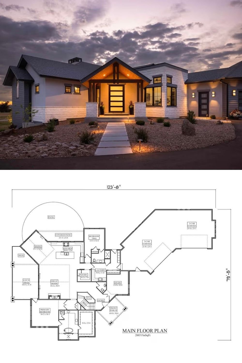 Contemporary-Style 5-Bedroom Home with 4-Car Garage and Lower Level Expansion (Floor Plan)