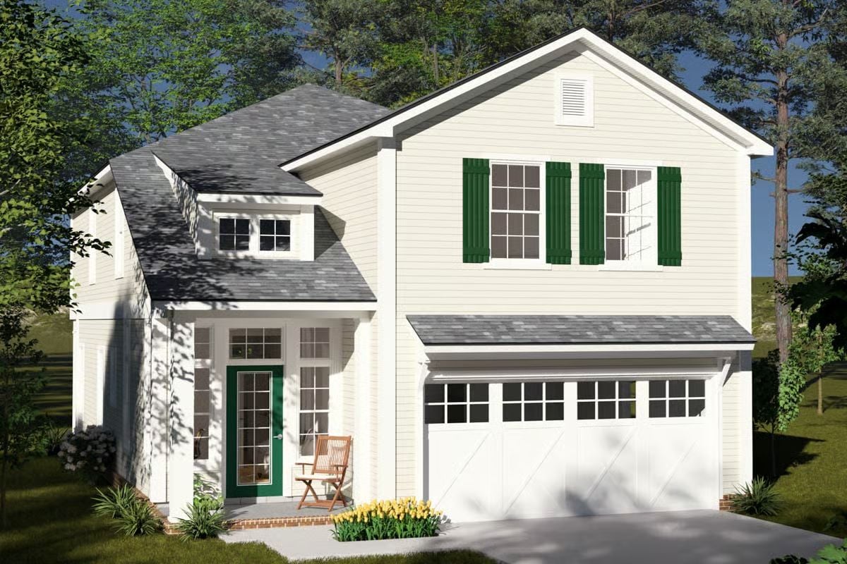 4-Bedroom Traditional Home with Loft and Open-Concept Living (Floor Plan)