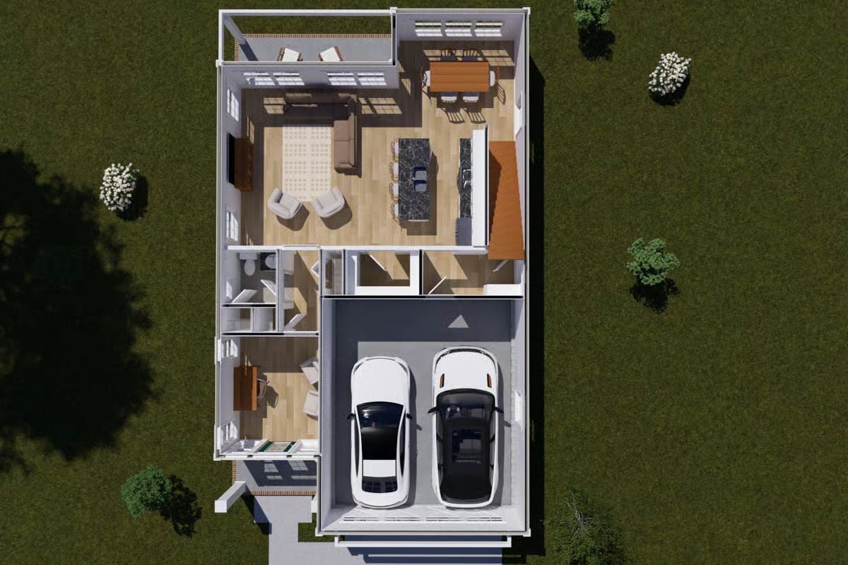 3D Main Level Floor Plan