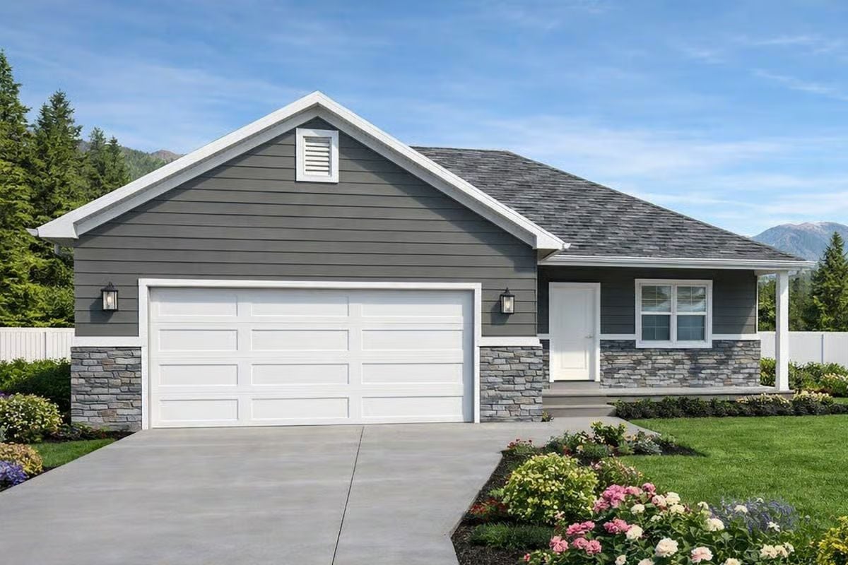 4-Bedroom Craftsman Ranch with Double Garage and Optional Basement (Floor Plan)