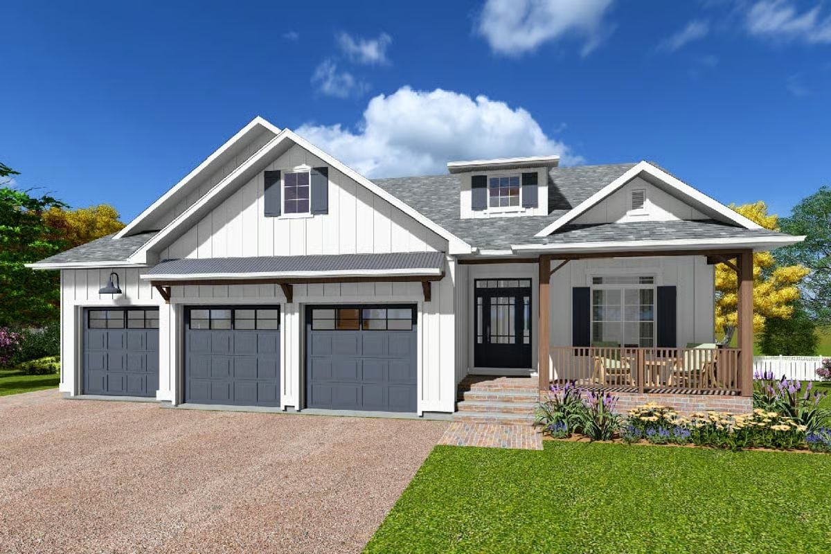 Modern Farmhouse-Style 4-Bedroom Home with 3-Car Garage and Lower Level Expansion (Floor Plan)