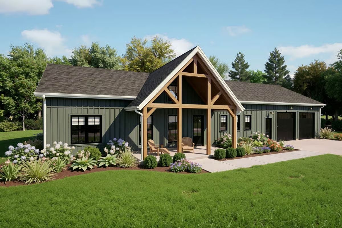 Modern Farmhouse 4-Bedroom Barndominium with Loft and Jack & Jill Bath (Floor Plan)