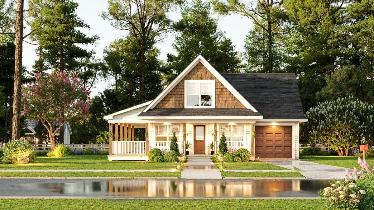 Craftsman-Style Stacy 4 Bungalow with Wraparound Porch and Bonus Room (Floor Plan)