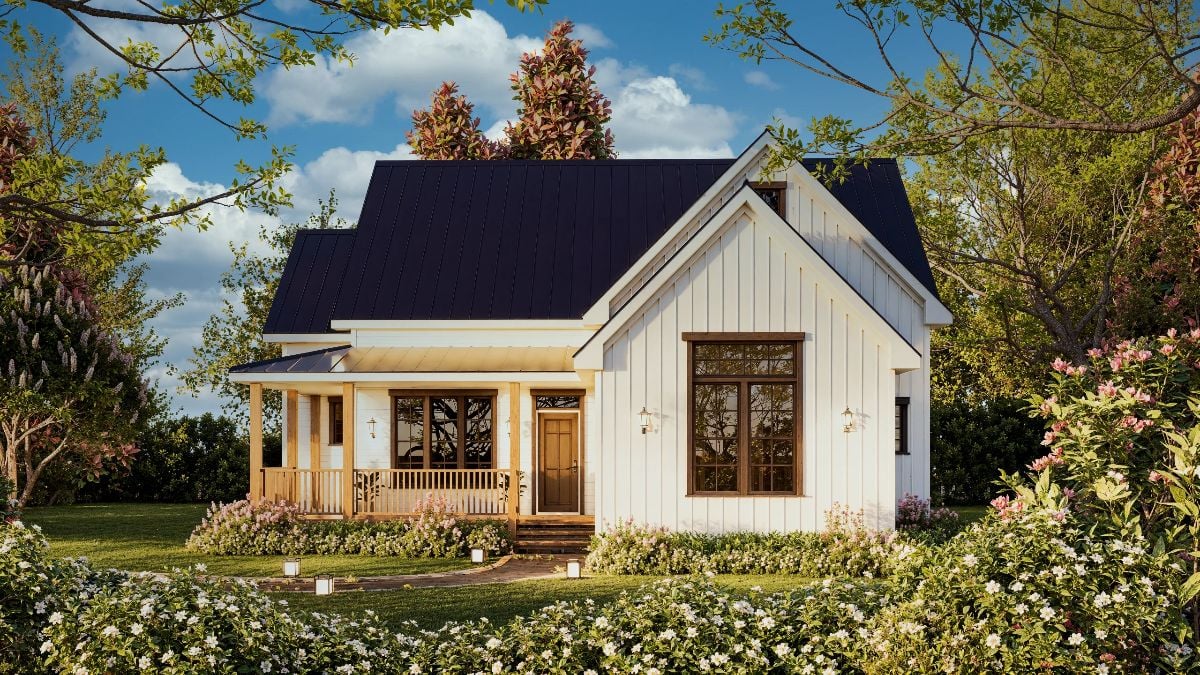 Farmhouse-Style 3-Bedroom Donna 3 Home with Front Porch and Covered Patio (Floor Plan)